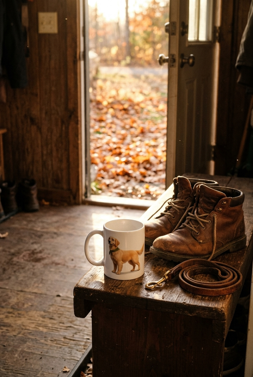 Tasse „Heritage“ – Golden Retriever mit Halstuch – Lifestyle